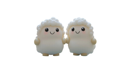 Obraz premium Cute and Adorable Cartoon Sheep Toys with Cheerful Expressions Perfect for Playful Decor and Fun Family Activities, Bringing Joy to Every Child's Room