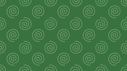 緑の下地に白い渦巻のパターン背景イラスト。シームレスなベクターの4Kイラスト素材。