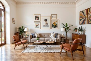 Cozy Modern Living Room with Stylish Furniture and Artwork Decor