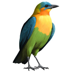 Fototapeta premium Hand-drawn bird illustration featuring detailed line art isolated on a transparent background