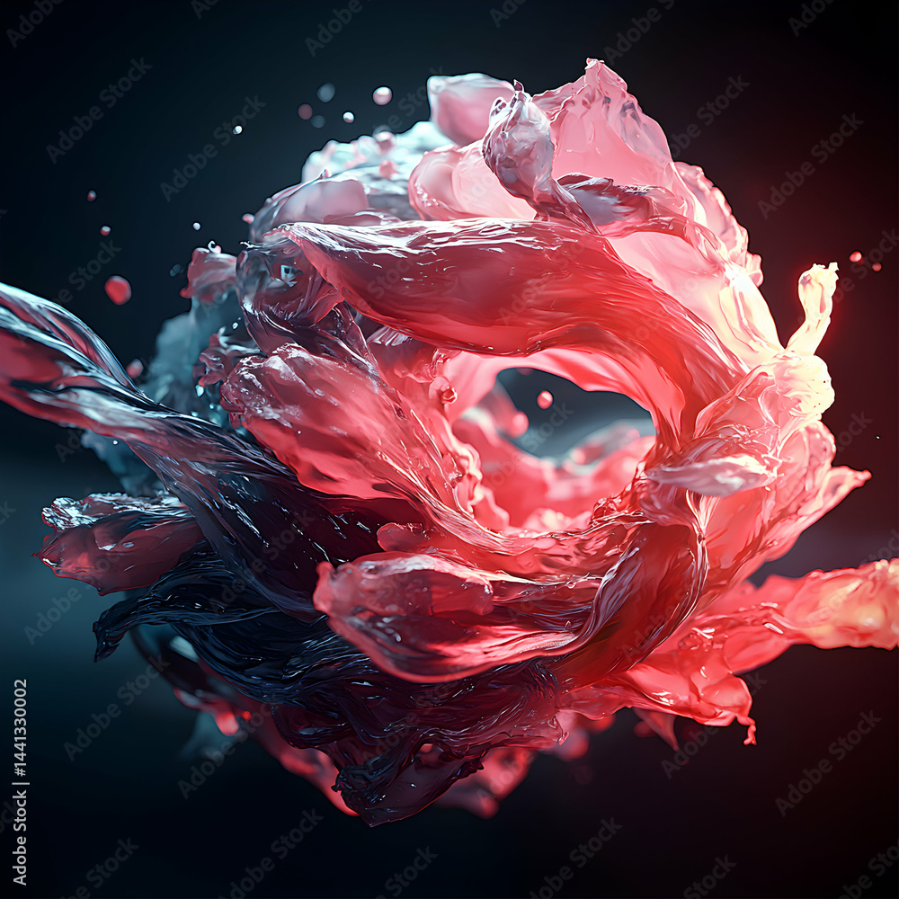 Poster abstract art showcasing fluid movement in vibrant shades. perfect for digital art prints or website 