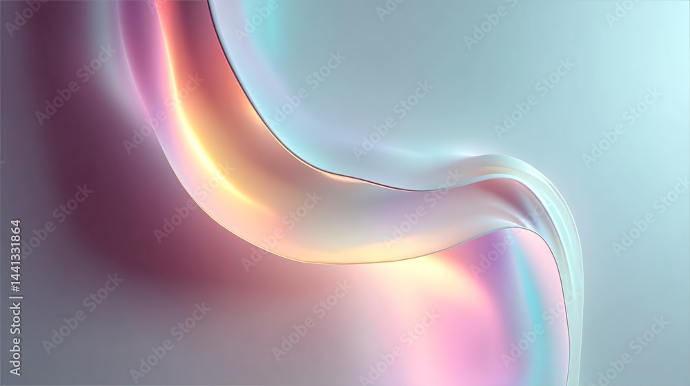 Poster iridescent flow abstract background with vibrant hues and smooth gradients