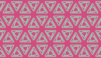 Vector layout with curved line, illusion triangles. Abstract hipster pattern. For your wallpaper, advert, banner, poster. Cherry color.