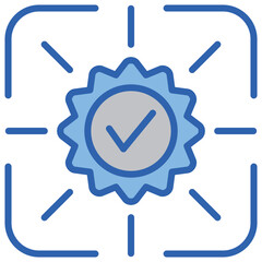 Recognition Blue White Icon