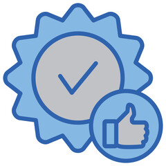 Obraz premium Approval Blue White Icon