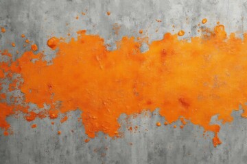 Fototapeta premium Orange stain on a gray concrete surface.