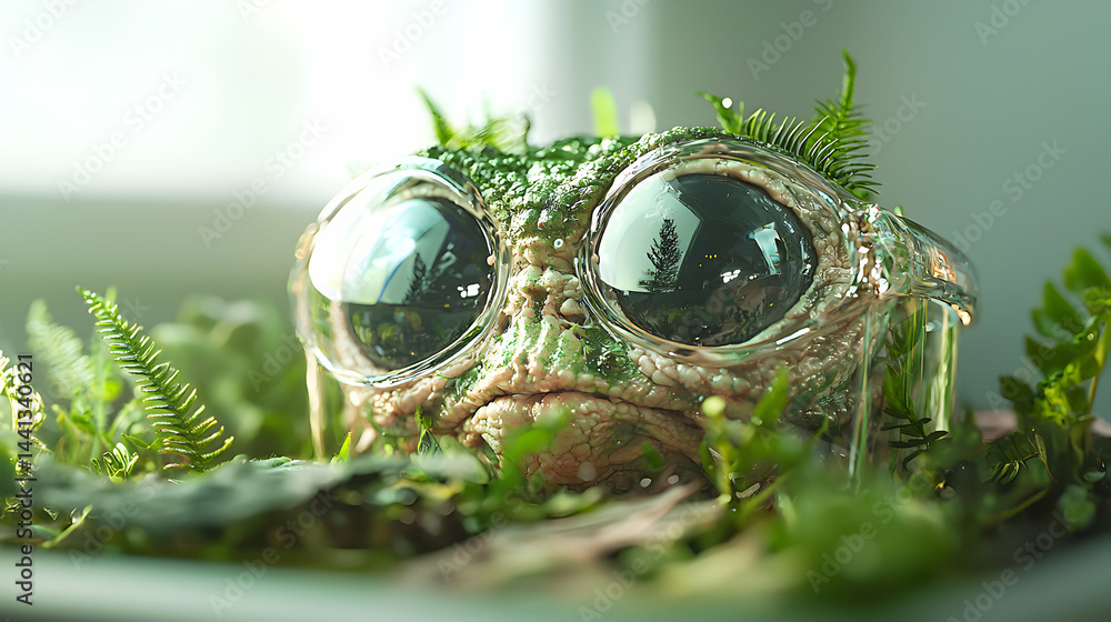 Poster this surreal creature has giant eyes reflecting its environment. it could inspire art projects or il