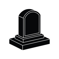 Black silhouette of a gravestone vector Art & Illustration