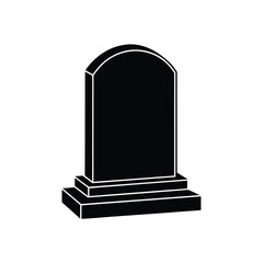 Black silhouette of a gravestone vector Art & Illustration