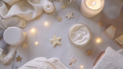 Nighttime skincare routine with stars -