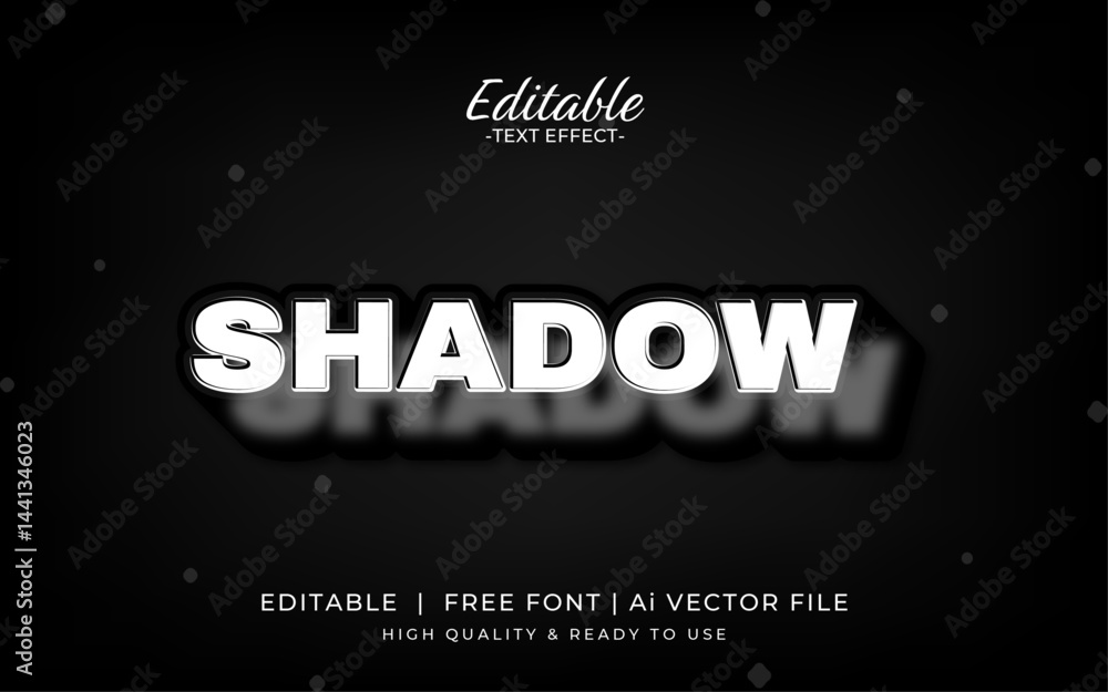 Poster shadow editable text effect style. blind spot text