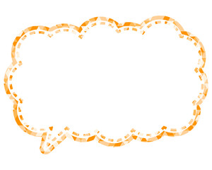 ステンドグラス風吹き出し　三角形模様　細長い雲形