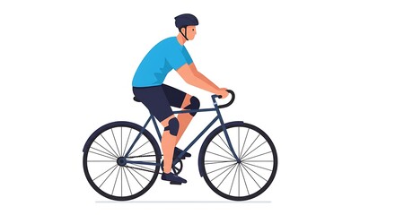 Obraz premium Person Riding Bicycle Wearing Helmet and Knee Pads