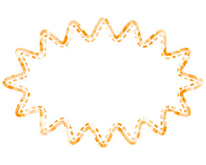 ステンドグラス風吹き出し　三角形模様　細長い丸みのあるギザギザした形