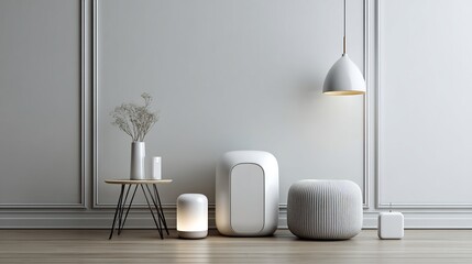 Elegant minimalist interior featuring contemporary furniture and decor elements
