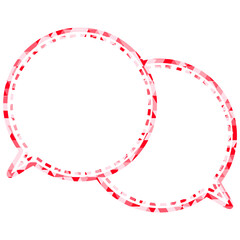 ステンドグラス風吹き出し　三角形模様　重なる会話