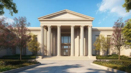 Naklejka premium Neoclassical Architecture: Majestic Building Facade
