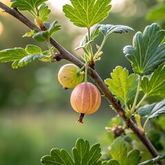 Obraz premium gooseberries on a branch
