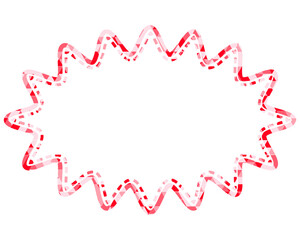 ステンドグラス風吹き出し　三角形模様　細長い丸みのあるギザギザした形