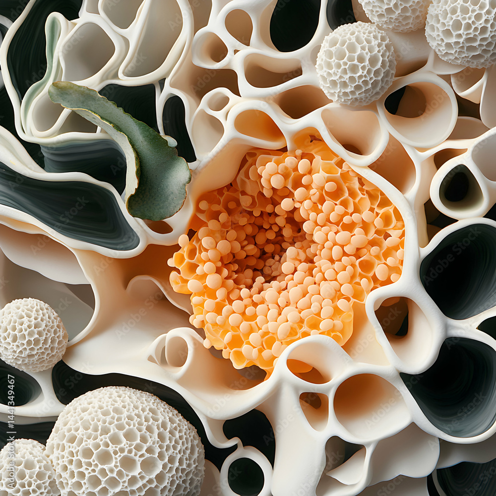 Poster abstract art forms a unique blend of nature-inspired shapes and textures. perfect for digital backgr