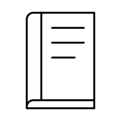 The Chronicle of Knowledge: A simple outline of a bound book with pages, representing the core of learning and information. Ideal for educational themes and literary concepts.