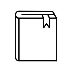 Book with Bookmark: An outlined illustration of a closed book with a bookmark. Perfect for adding a minimalist and modern touch to your projects.