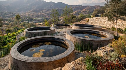 Fototapeta premium Groundwater Replenishment Systems in Realistic Photograph of Scenic Landscape