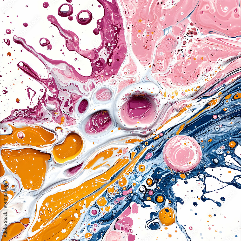 Poster abstract fluid art showcasing vibrant colors and intricate patterns. perfect for modern decor wall a