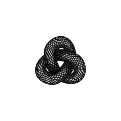 Trinity Knot Snake hand drawing vector isolated on background.