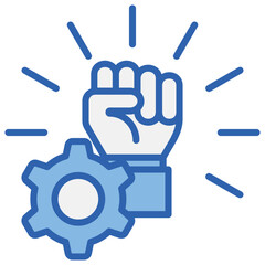 Fototapeta premium Determination Blue White Icon