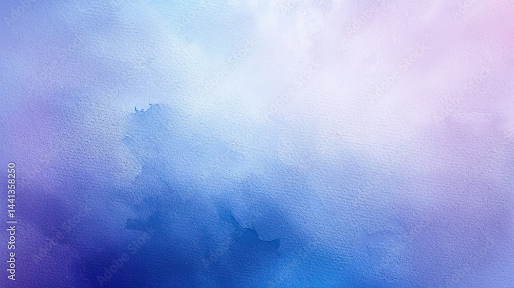 Poster soft gradient background transitioning from deep blue to light purple with textured watercolor-like 