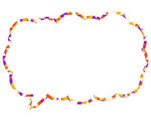 ステンドグラス風吹き出し　三角形模様　細長い雲形