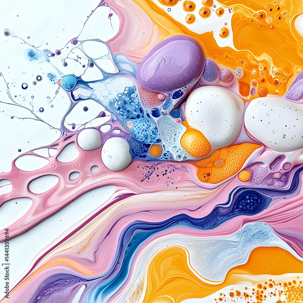 Poster abstract fluid art with vibrant colors and textures. great for backgrounds posters and unique design
