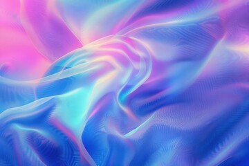 Obraz premium soft flowing translucent fabric with pastel blue, pink, and purple hues creating a dreamy and ethereal abstract texture