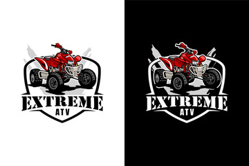 red ATV extreme  motocross logo illustration design vector  © THE LASTMINI