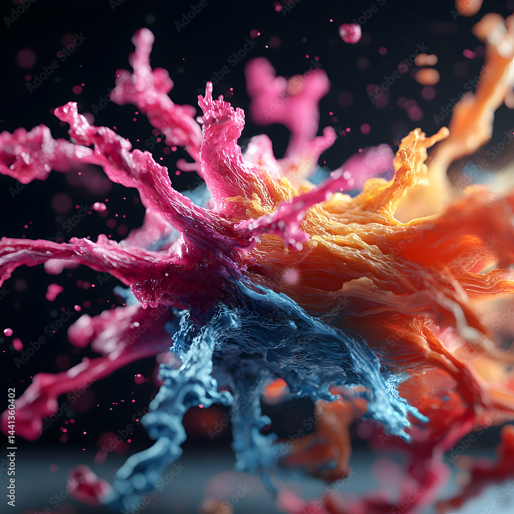 Poster abstract paint splash explosion. use this vibrant design for artistic prints wallpapers or graphic e