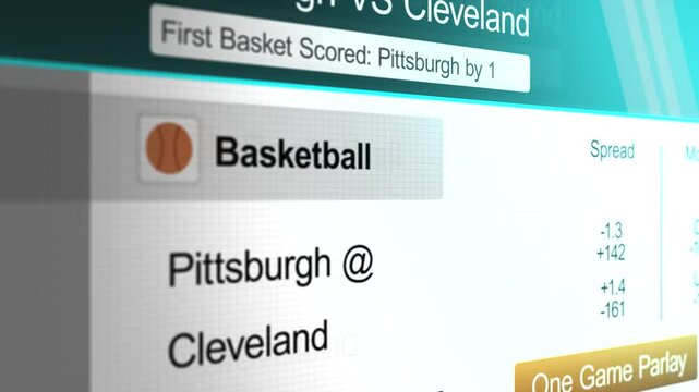 Sports Betting Interface Generic Basketball Game