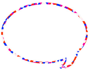 ステンドグラス風吹き出し　三角形模様　丸形