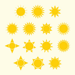 Sun icon illustration Collection EPS Vector