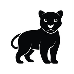 Baby cub black silhouette vector icon vector illustration