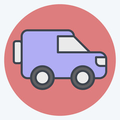 Icon Millitary Bus. related to Military symbol. color mate style. design editable
