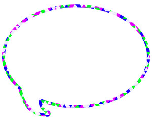 ステンドグラス風吹き出し　三角形模様　丸形