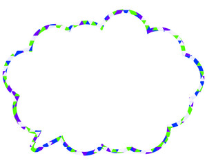 Naklejka premium ステンドグラス風吹き出し 三角形模様 丸みのある雲形