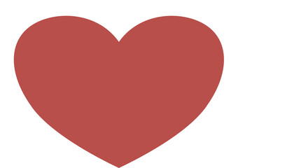 Simple heart icon on white background, minimalistic symbol for love.