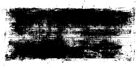 Grunge Distressed Black Brush Stroke Texture on White Background
