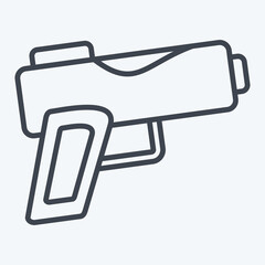 Icon Gun. related to Military symbol. line style. design editable