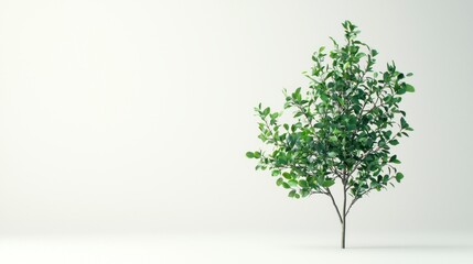 Obraz premium Realistic Young Tree in Spacious Room for Personal Growth and Connection with Nature