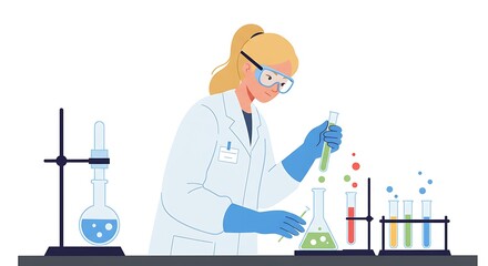Scientist Doing Experiment with Chemical Liquid in Lab