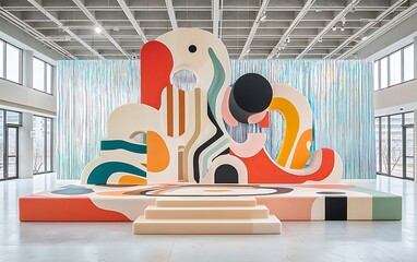 Colorful abstract art installation