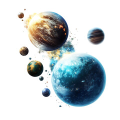 Stunning Cosmic Collision: Planets and Space Debris Image